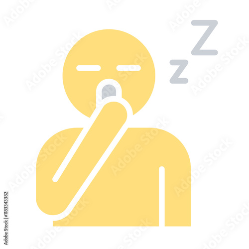 yawning icon in flat color style