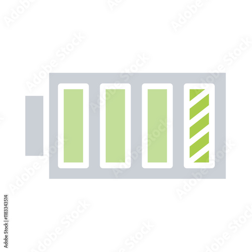 Low battery icon in flat color style