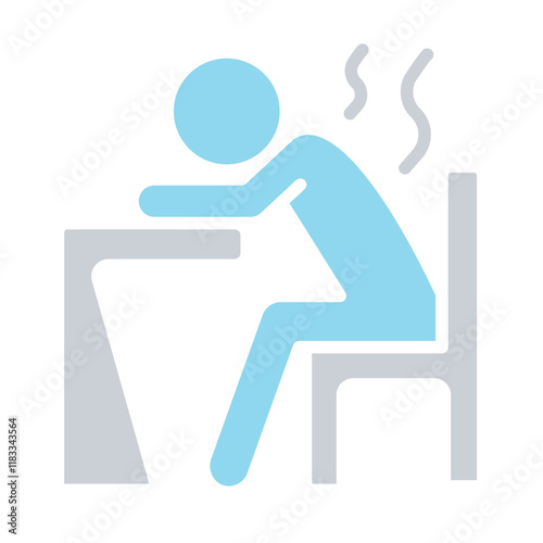 Tired people icon in flat color style