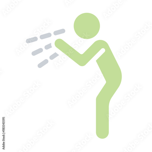 coughing icon in flat color style