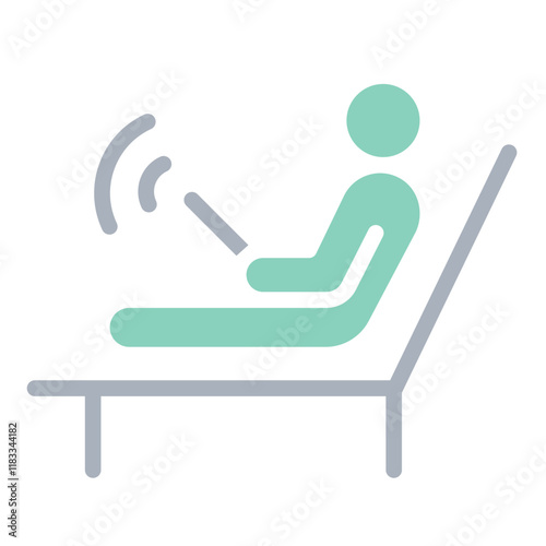 work from home icon in flat color style