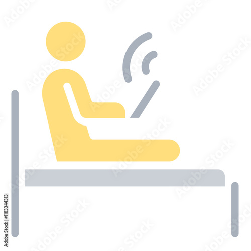 work from home icon in flat color style