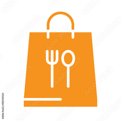 Food delivery icon in flat color style
