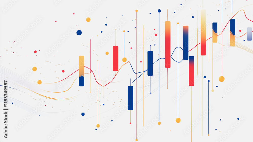 Abstract white background with Colorful charts and graphs with statistics to innovative analyze business potential and forecast future development of companies growth.