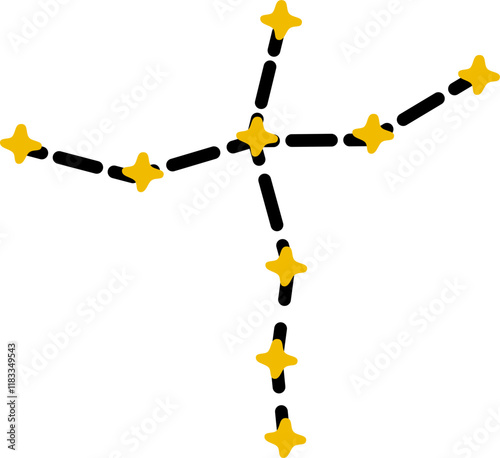 Tracing line cygnus star constellation