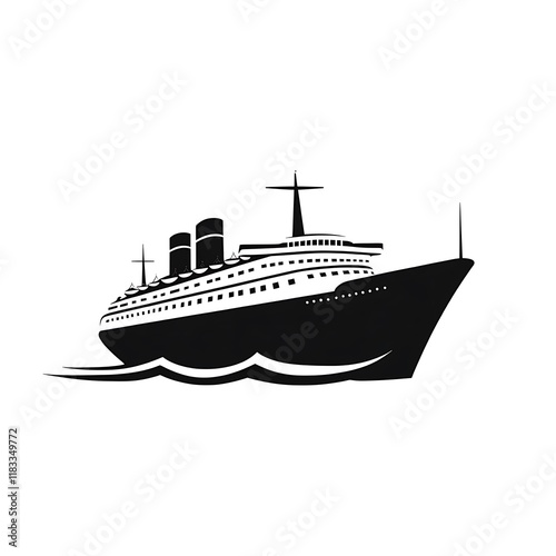 Vector illustration of a majestic cruise ship on the water.
