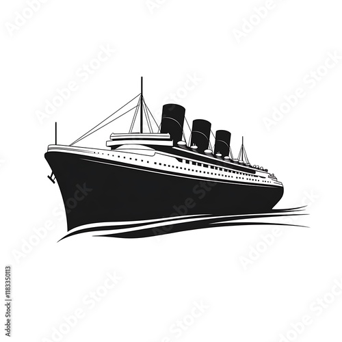 Vector illustration of a majestic cruise ship on the water. photo