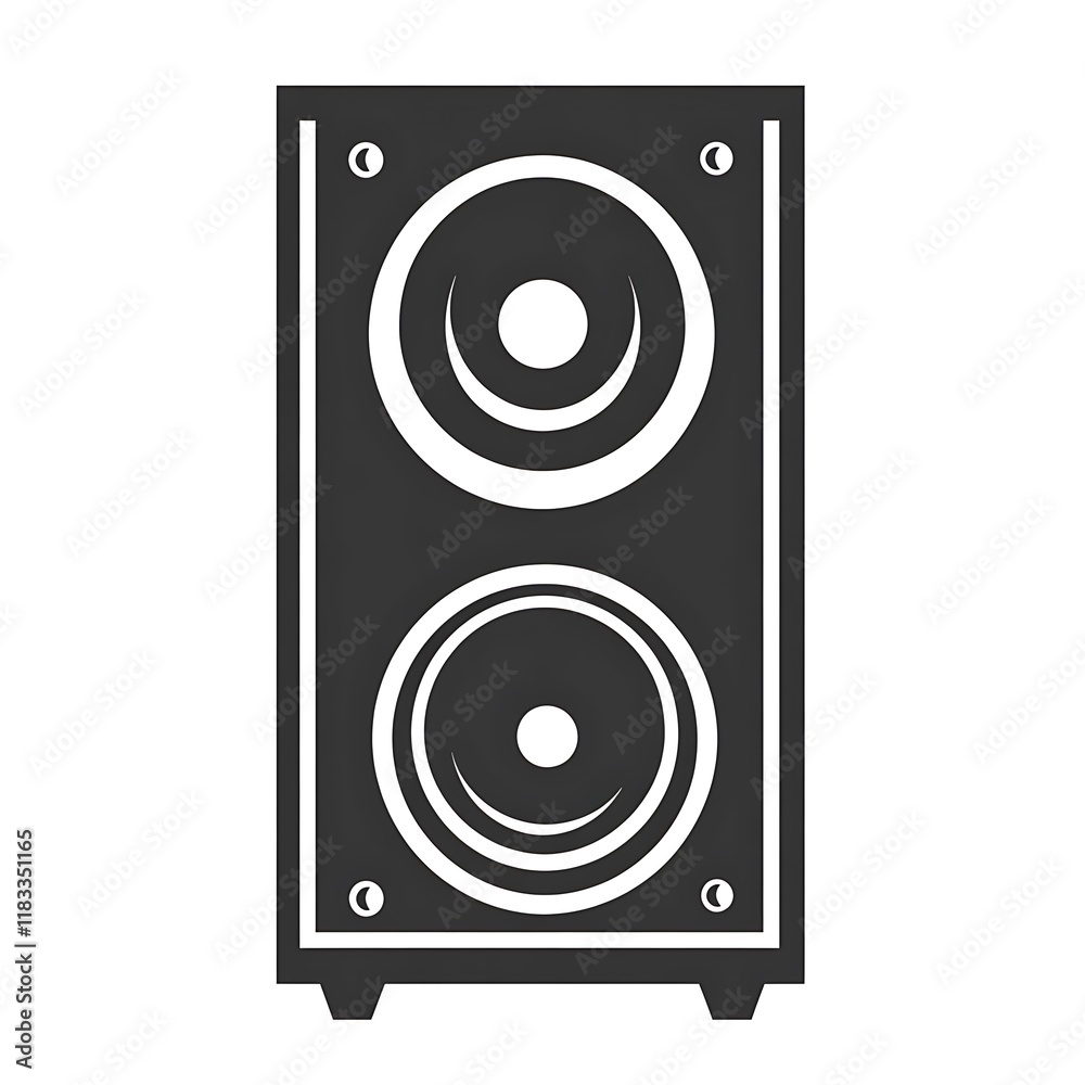 Simple Illustration of a Modern Sound Speaker Simple Illustration of a Modern Sound Speaker