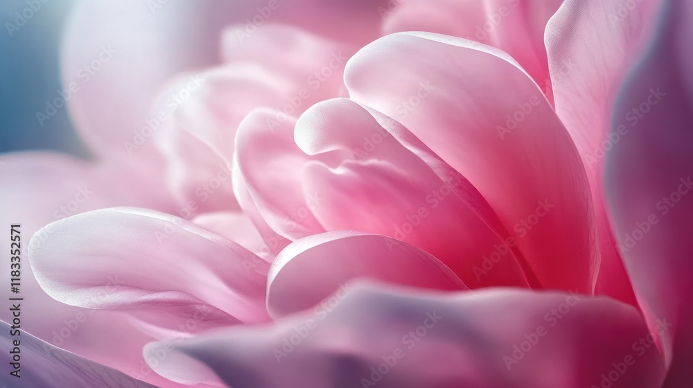 Obraz premium Close-up Pink Flower Petals, Soft Focus, Blurred Background, Floral Design