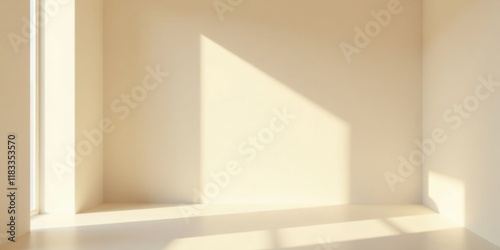 Empty Room Interior with Sunlight Streaming Through Window