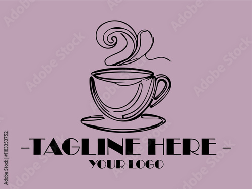 background illustration vector Steaming hot cup on saucer, perfect for coffee shop menus, social media posts, cozy lifestyle blogs, and food and beverage presentations