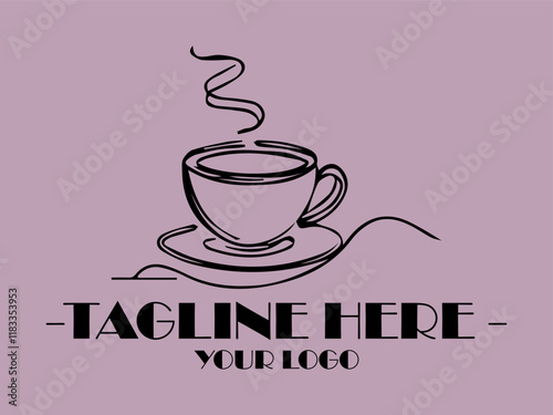 background illustration vector Steaming hot cup on saucer, perfect for coffee shop menus, social media posts, cozy lifestyle blogs, and food and beverage presentations