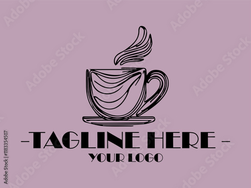 background illustration vector Steaming hot cup on saucer, perfect for coffee shop menus, social media posts, cozy lifestyle blogs, and food and beverage presentations