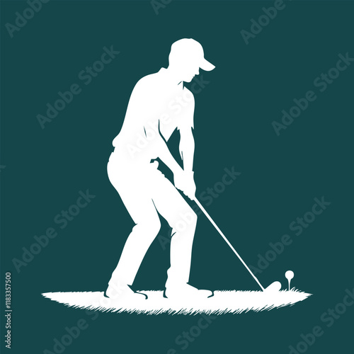 Golf Sport Player Silhouette Vector Image
