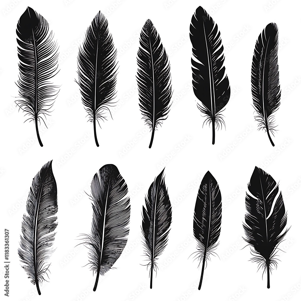 Elegant Black Feather Collection for Design Inspiration Elegant Black Feather Collection for Design Inspiration
