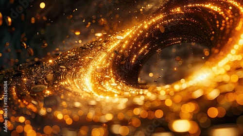 A massive golden black hole absorbs a large number of coins