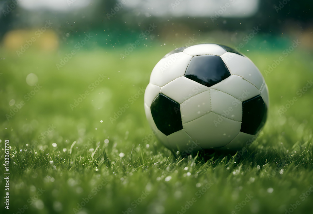 Obraz premium rasen fussball textur gras grass background texture soccer surface green meadow field topview sport athletic game quadratic nature sod