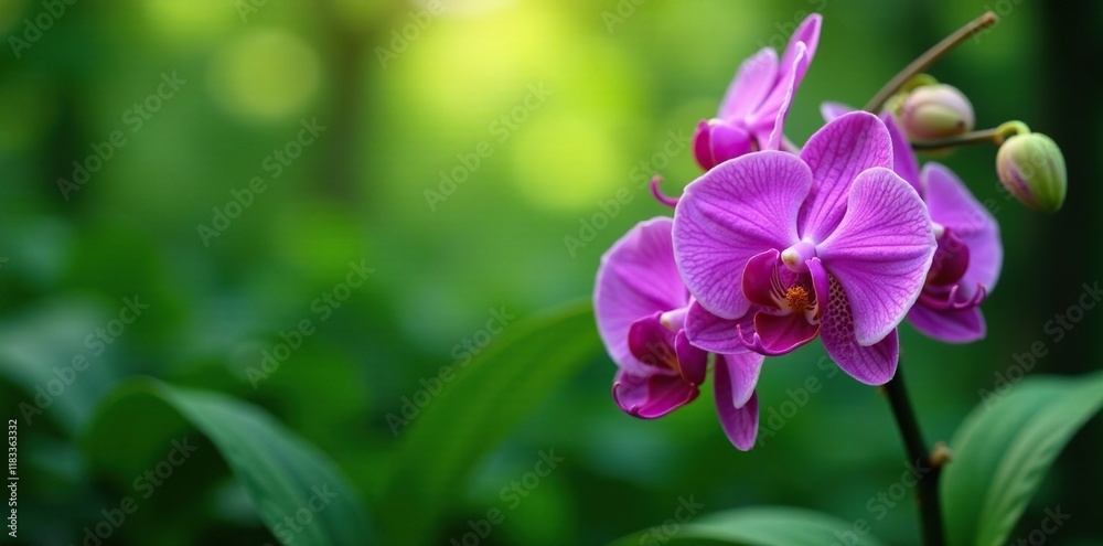lush greenery surrounds the majestic purple orchid, blossoms, greenery lush greenery surrounds the majestic purple orchid, blossoms, greenery