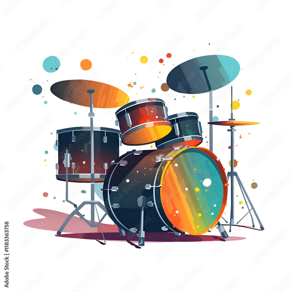 Colorful Drum Kit . A Vibrant Percussion Instrument Colorful Drum Kit . A Vibrant Percussion Instrument