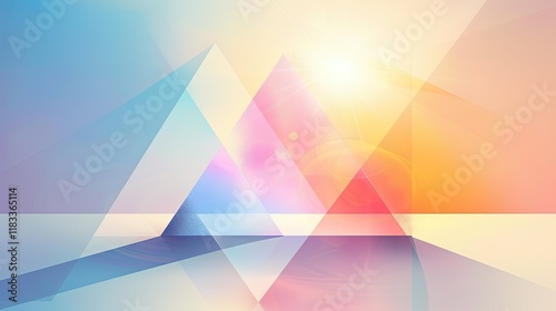 a PowerPoint slide that uses the metaphor of a prisma to show how two elements converge into one, flat illustration 