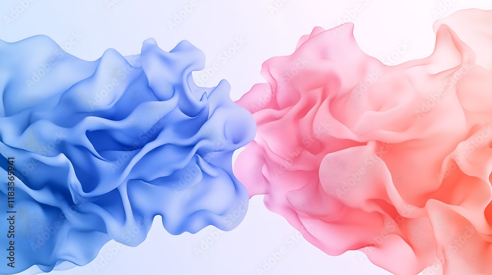 Abstract Blue And Pink Fabric Wave Forms Abstract Blue And Pink Fabric Wave Forms