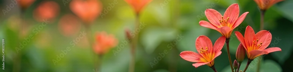 Delicate Alstroemeria flowers in soft focus against a serene garden backdrop, Botanical, Floral, Serene Delicate Alstroemeria flowers in soft focus against a serene garden backdrop, Botanical, Floral, Serene