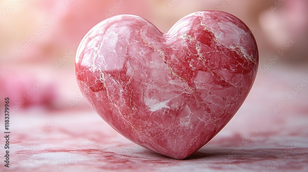 A Pink Marble Heart Shaped Stone Object A Pink Marble Heart Shaped Stone Object