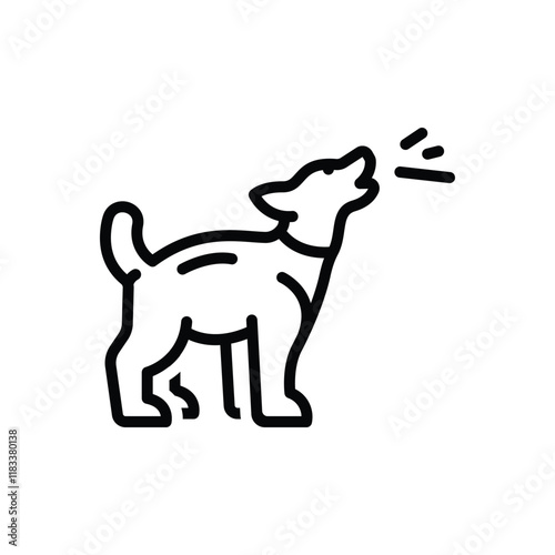 Blackline icon for dog barking