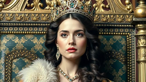 Portrait of a Queen in her throne