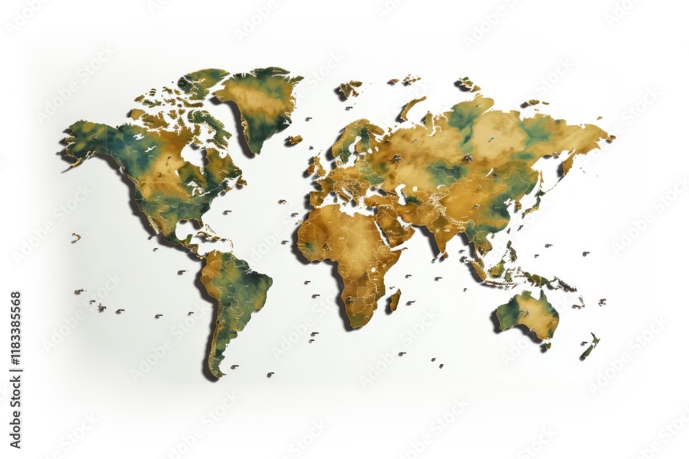 Obraz premium Map world white background topography.