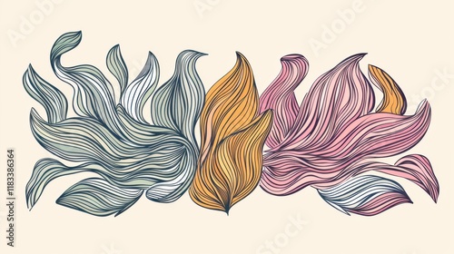 Decorative Elements in the Form of Abstract Doodle Shapes