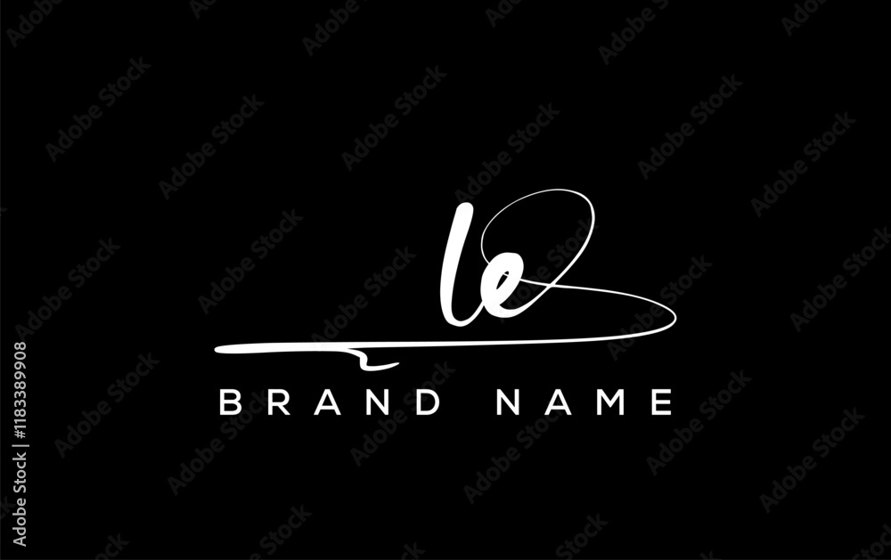 LE letter beauty handwriting vector logo. LE letter beauty handwriting vector logo.