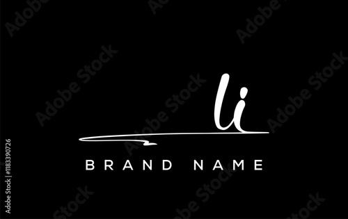 LI letter beauty handwriting vector logo.