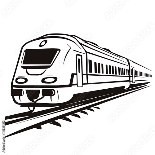 Modern High-Speed Train Silhouette Illustration
