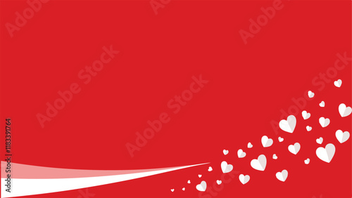 Red Heart Pattern on White Background Ideal for Valentine's Day, Love Themes, and Romantic Designs

