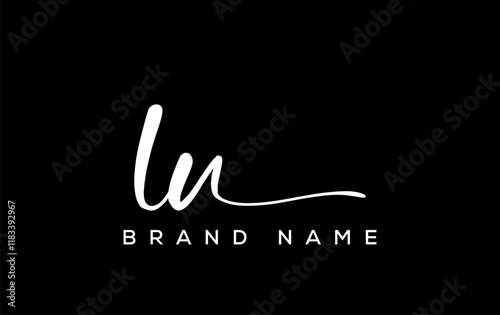 LU letter beauty handwriting vector logo.