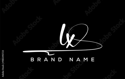 LX letter beauty handwriting vector logo.