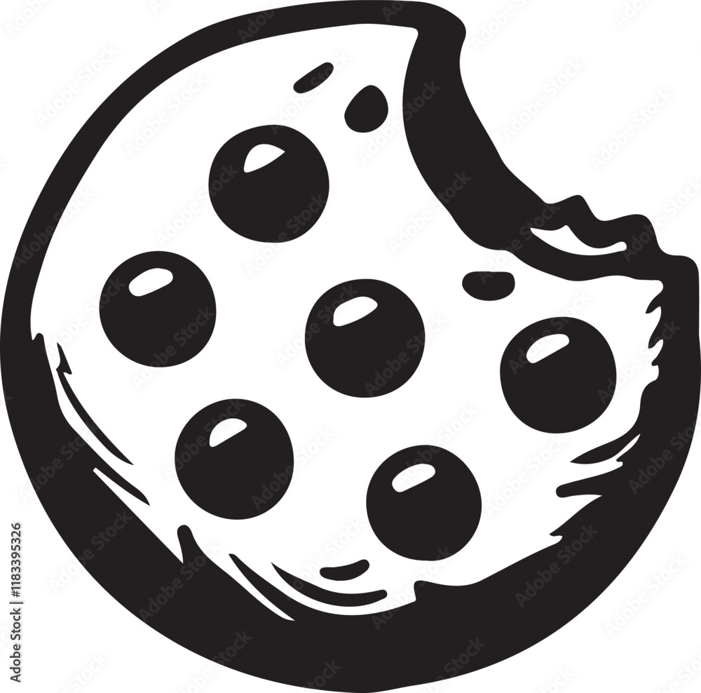 Cookie silhouette vector art illustration. Cookie vector icon. Cookie silhouette vector art illustration. Cookie vector icon.