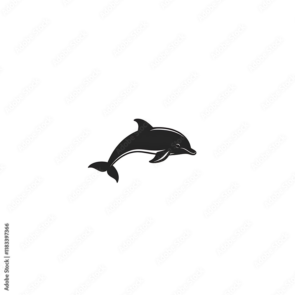 Fototapeta premium Simple BlCute black and white cartoon orca illustrationack and White Dice Icon