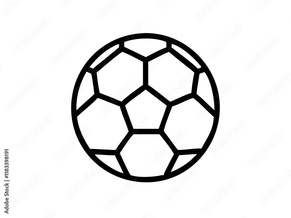 soccer ball, simple black and white illustration, geometric pattern, hexagons and pentagons, iconic sports equipment, minimalist design, clean lines, spherical shape, classic football, vector graphic soccer ball, simple black and white illustration, geometric pattern, hexagons and pentagons, iconic sports equipment, minimalist design, clean lines, spherical shape, classic football, vector graphic