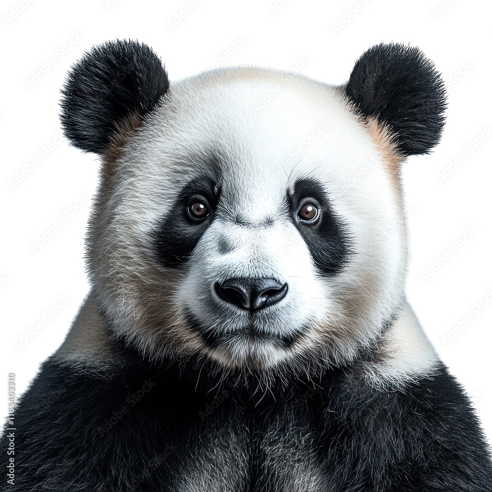 Fototapeta premium A close-up portrait of a giant panda showcasing its features.
