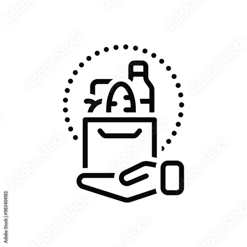 Black line icon for charity