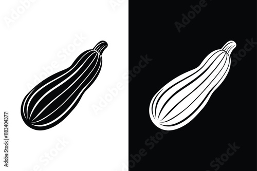 Vegetarian Food Illustration. Clean and Modern Zucchini Vegetable Icon