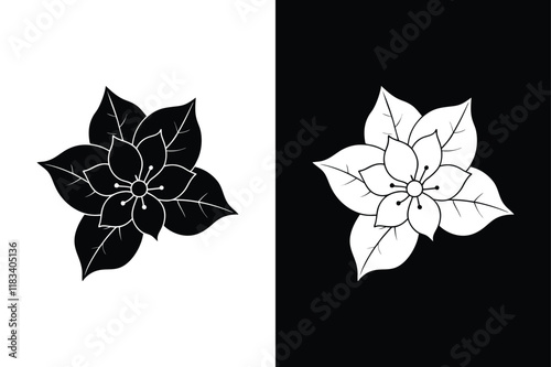 Bougainvillea Vector Icon. Simple and Artistic Floral Illustration