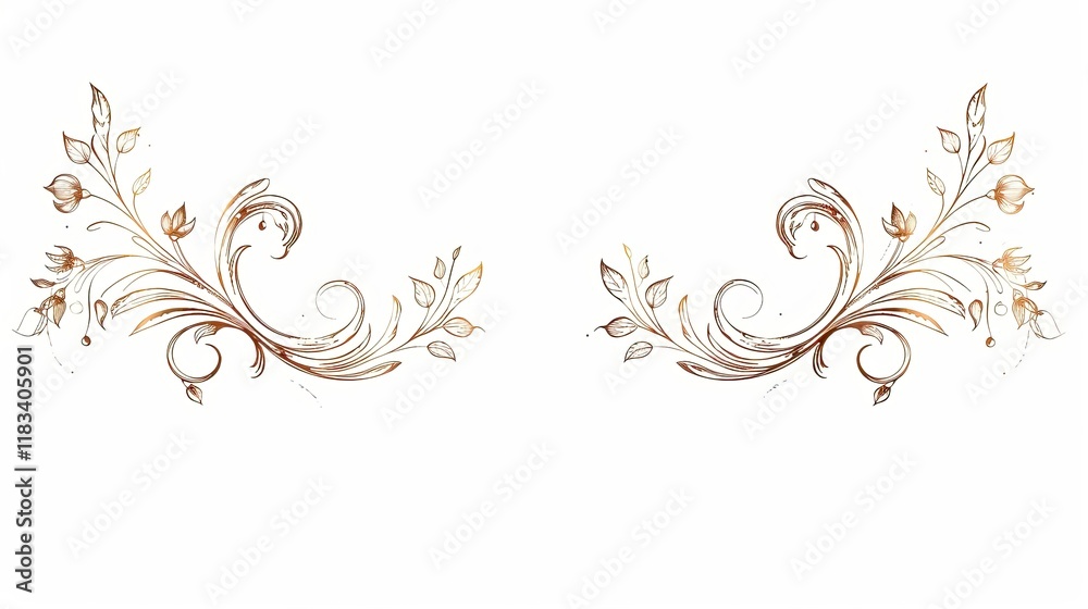 simple side brackets shapes, pure brown color, line simple side brackets shapes, pure brown color, line