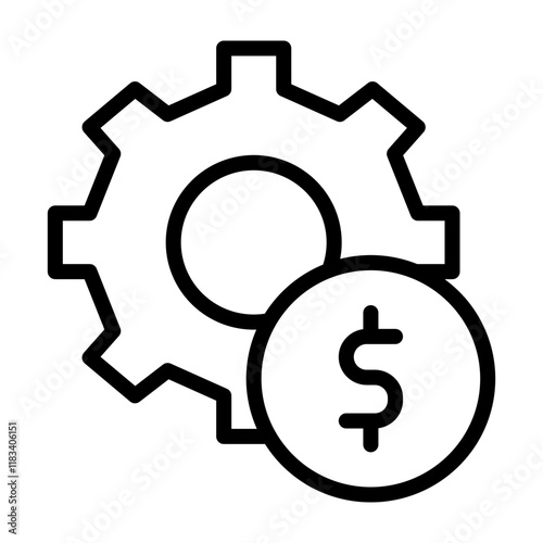 Cost Control Vector Line Icon Design