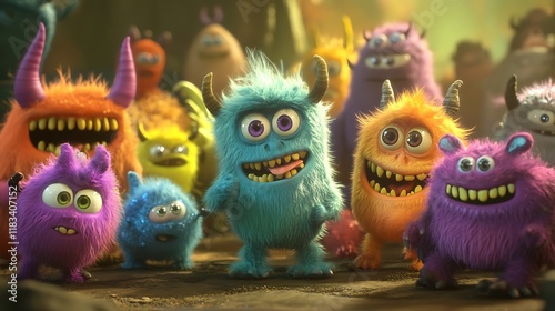 Unique and playful monsters in a fun children's animation world