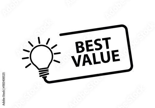 best value sign on white background	