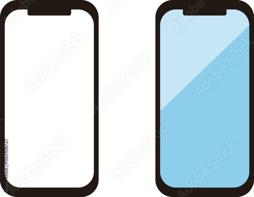 アイコン　スマホ　スマートフォン　モバイル　携帯電話　イラスト素材セット