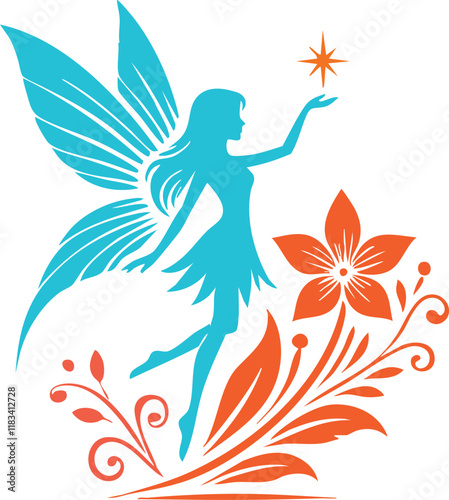 Magical Fairy Silhouette Illustration
